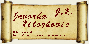 Javorka Milojković vizit kartica